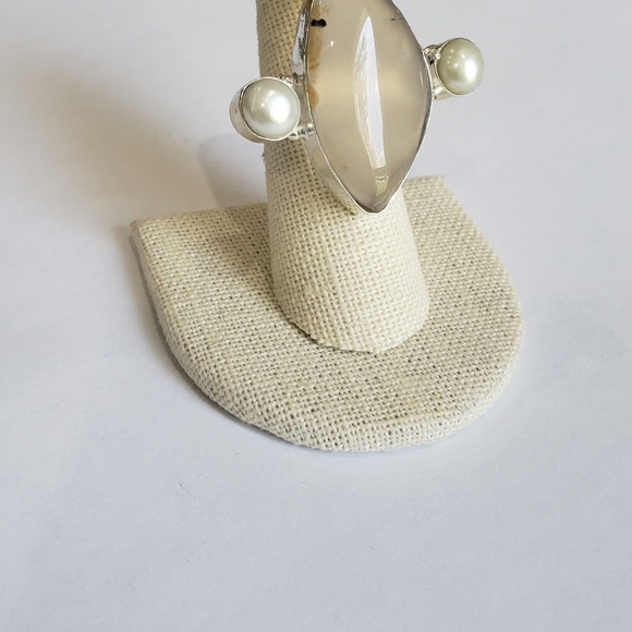 Handmade Chalcedony Peral Gem 925 Ring - Picture 11 of 11